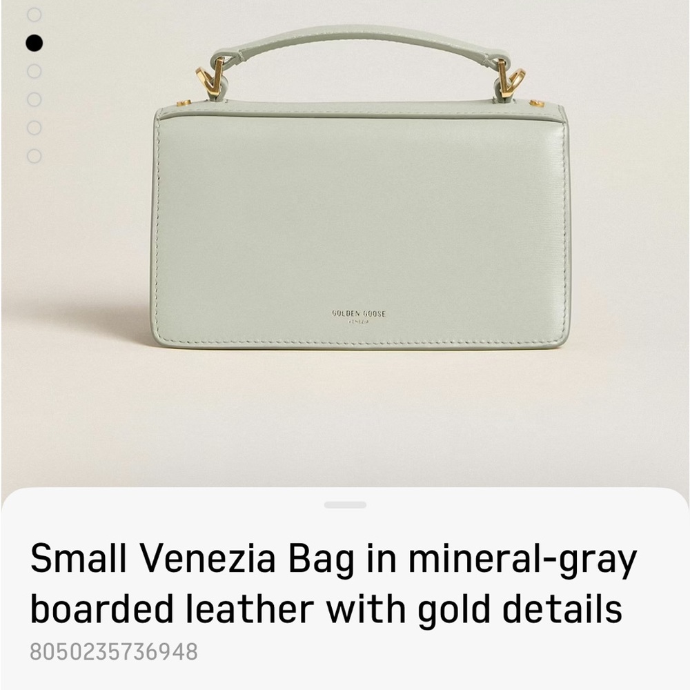 Golden Goose Mini Top-Handle Bag in Light Gray with Gold Hardware - Picture 4 of 12